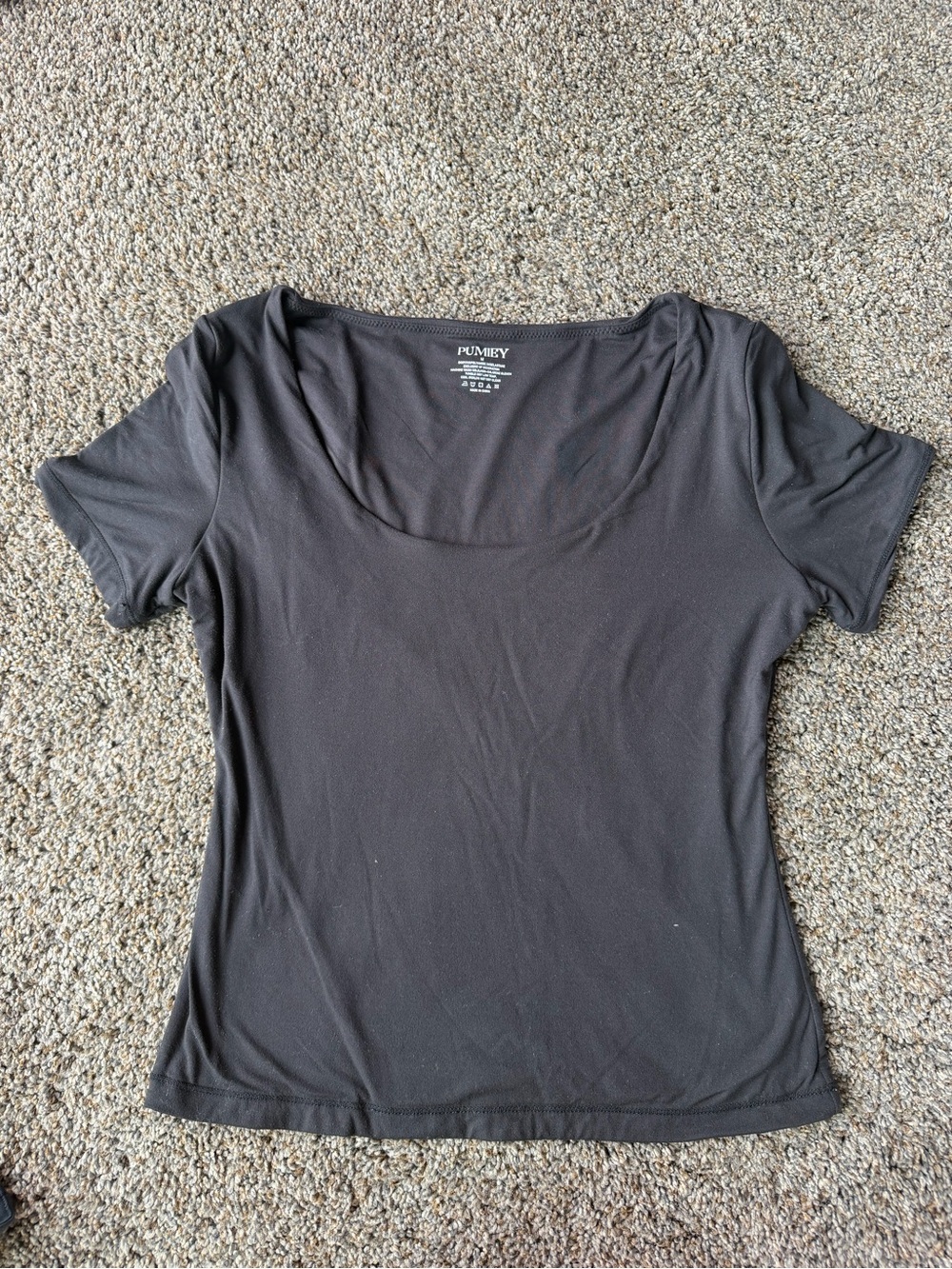 Women's Black Scoop Neck Short Sleeve Top